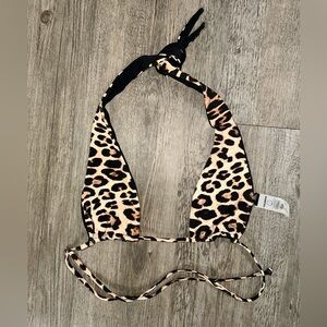 Good American Leopard Bikini Top